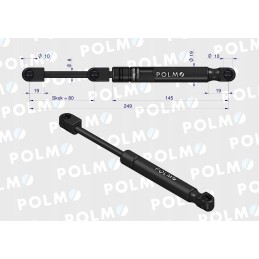 Engine hood actuator l max 485mm john deere