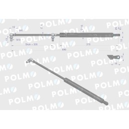 Windshield actuator l max 696mm case ih