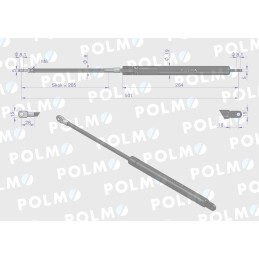 Rear window actuator l max 501mm Fiat Polmo