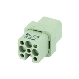 1 pcs - Amphenol Industrial Heavy Duty Power Connector Insert, 10A, Female, Heavy Mate C146 Series, 8 Contacts