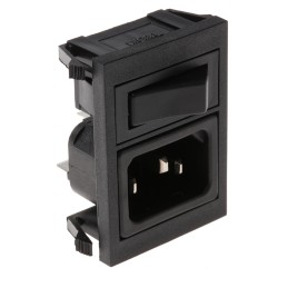 1 pcs - Bulgin C14 Snap-In IEC Connector Male, 10A, 250 V