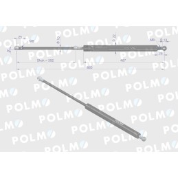 Hood actuator l max 885mm massey ferguson polmo