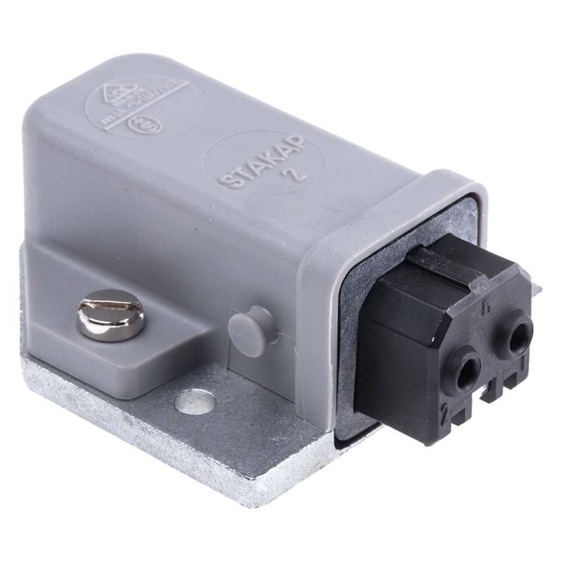 1 pcs - Hirschmann, ST IP20 Grey Panel Mount 2P Industrial Power Plug, Rated At 16A, 250 V