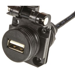 1 pcs - Amphenol Socapex Straight, Panel Mount, Female to Male Type A 2.0 IP54 USB Connector