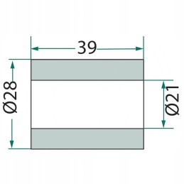 Spring bushing made of piston rod 21 x 28 x 39 mm