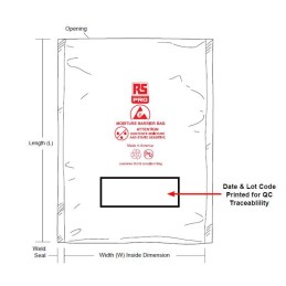 100 pcs - RS PRO Moisture Barrier Bag 405mm(W)x 455mm(L)