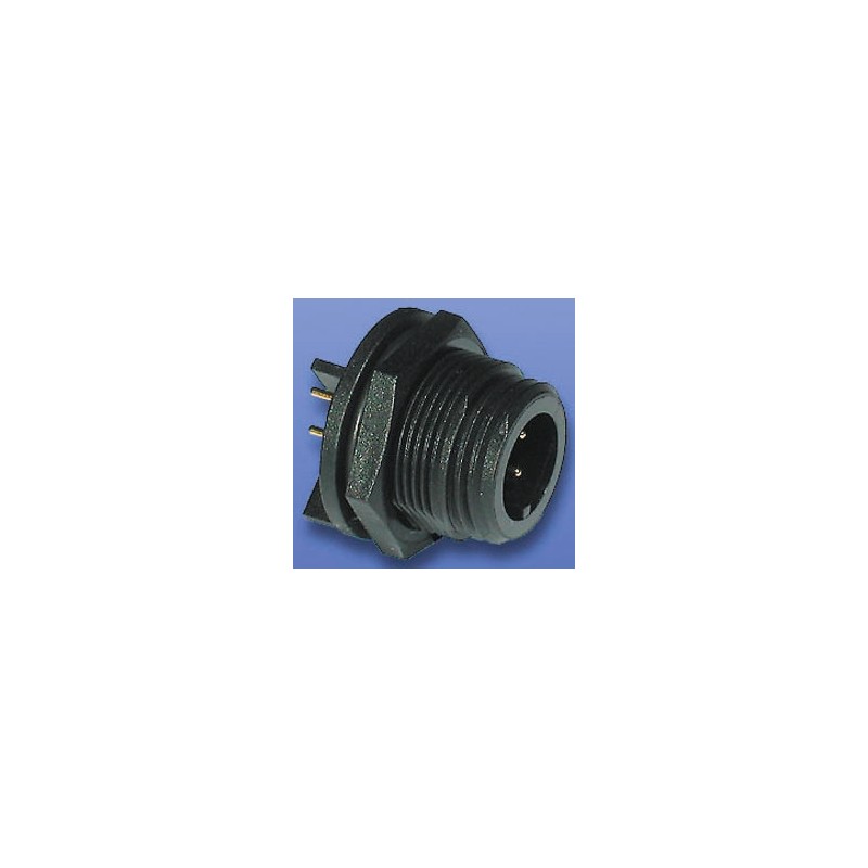 1 pcs - Bulgin Circular Connector, 6 Contacts, PCB Mount, Miniature Connector, Plug, Male, IP68, Buccaneer 400 Series