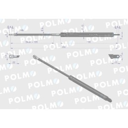 Rear window actuator l max 350mm Merlo Polmo