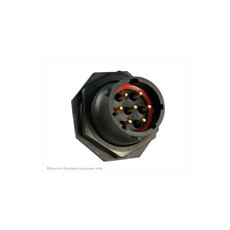 1 pcs - Souriau Circular Connector, 7 Contacts, Panel Mount, Plug, Male, IP68, IP69K, UTS Series