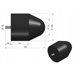 Spring, rubber bumper, large, 1 screw, trailer HL