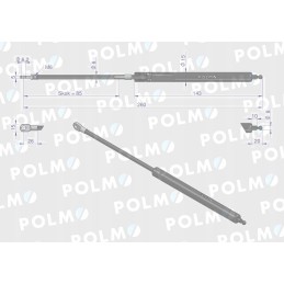 Sunroof actuator l max 260mm Fiat Polmo