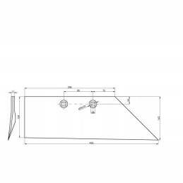2-hole stubble plow blade with clapped plug