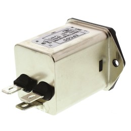 1 pcs - EPCOS 10A, 250 V ac/dc Panel Mount IEC Inlet Filter B84773A0010A000, Tab