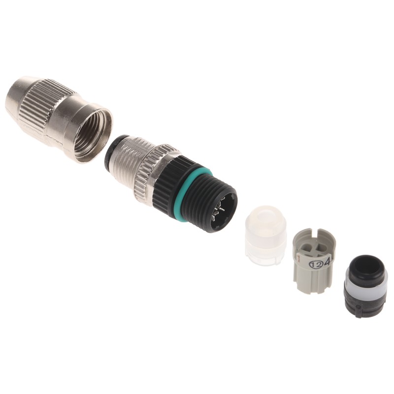 1 pcs - Murrelektronik Circular Connector, 4 Contacts, Cable Mount, M12 Connector, Plug, Male, IP65, IP67, 7000 Series