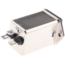 1 pcs - Schaffner 10A, 250 V ac Panel Mount IEC Inlet Filter FN9264B-10-06, Faston