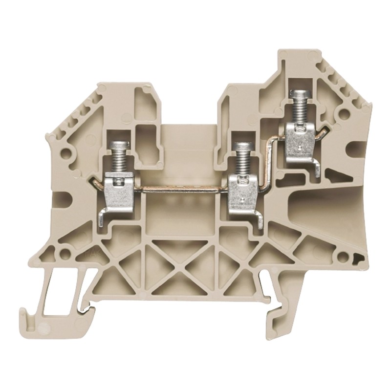 10 pcs - Weidmuller W Series Dark Beige Feed Through Terminal Block, Single-Level, Screw Termination