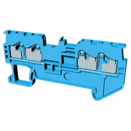 10 pcs - Omron XW5T Series Blue Non-Fused DIN Rail Terminal, 1.5mm², Single-Level, Push In Termination