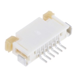 10 pcs - Molex, Easy-On, 52207 1mm Pitch 6 Way Right Angle Female FPC Connector, ZIF Top Contact