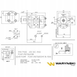 Hydraulic pump n 090a p2apj190706a188 jcb 3cx