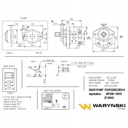 Gear pump p 254a p2ap2208c2b31a backhoe loader