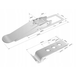 Clip catch, side lock, universal, 210 mm x