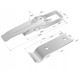 Clip catch, side lock, universal, 215 mm x4