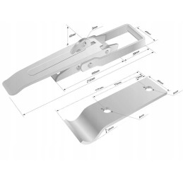 Clip catch, side lock, universal, 215 mm x4