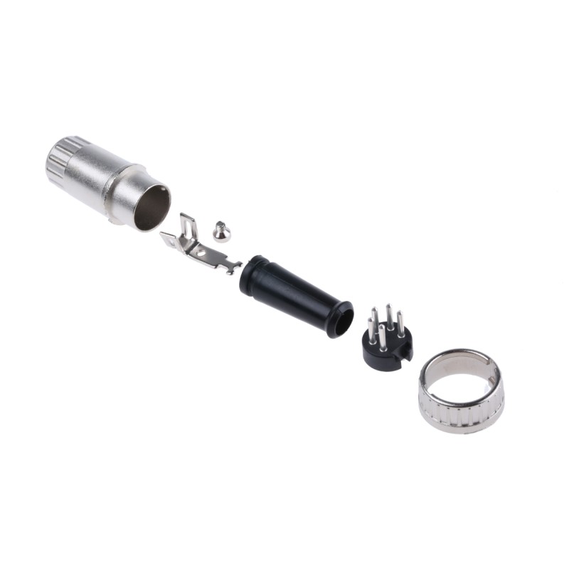 1 pcs - RS PRO 5 Pole Din Plug, 4A, 100 V ac, Bayonet, Male, Cable Mount