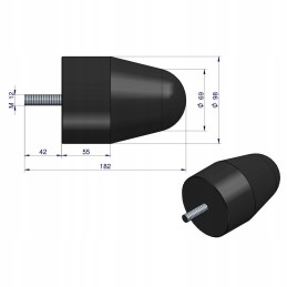 Spring, rubber bumper, small, 1 screw, HL RM trailer