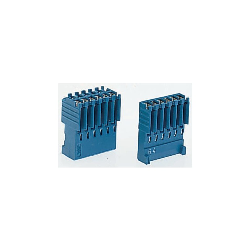 10 pcs - TE Connectivity, AMPMODU HE14 Female Connector Housing, 2.54mm Pitch, 6 Way, 2 Row