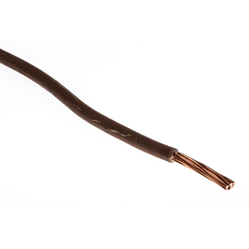 1 Reel of 50 M - RS PRO Brown 10 mm² Hook Up Wire, 7/1.35 mm, 50m