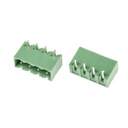 10 pcs - RS PRO 5.0mm Pitch 4 Way Right Angle Pluggable Terminal Block, Header, Through Hole, Solder Termination