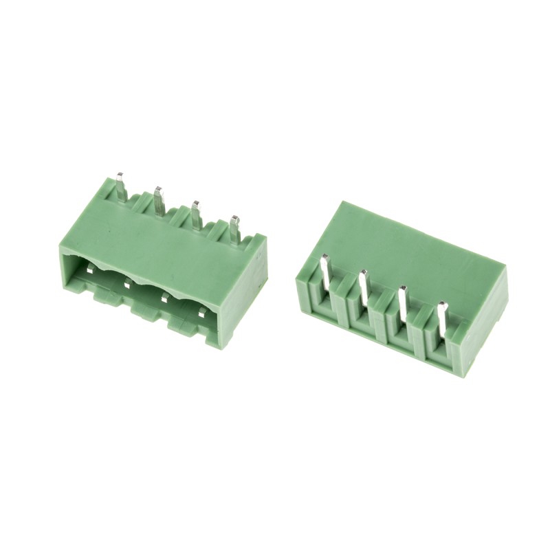 10 pcs - RS PRO 5.0mm Pitch 4 Way Right Angle Pluggable Terminal Block, Header, Through Hole, Solder Termination