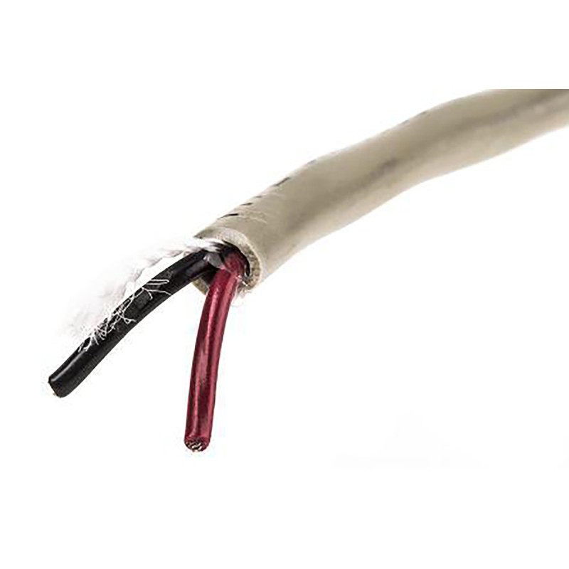 1 Reel of 50 M - Alpha Wire Multicore Data Cable, 0.09 mm², 2 Cores, 28 AWG, Unscreened, 50m, Grey Sheath