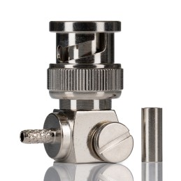1 pcs - RS PRO, Plug Cable Mount BNC Connector, 50Ω, Crimp Termination, Right Angle Body