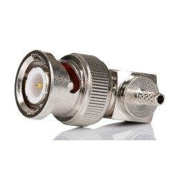 1 pcs - RS PRO, Plug Cable Mount BNC Connector, 50Ω, Crimp Termination, Right Angle Body