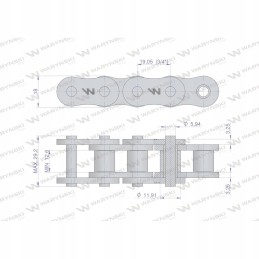 Reinforced chain 12ah 1 ansi 20m Warynski