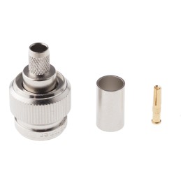 15 pcs - Telegartner, Plug Cable Mount TNC Connector, 50Ω, Crimp Termination, Straight Body