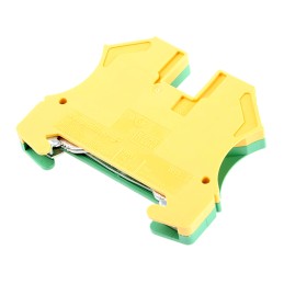 1 pcs - Weidmuller WPE Series Green/Yellow DIN Rail Terminal Block, 0.5 - 10mm², Single-Level, Screw Termination, ATEX