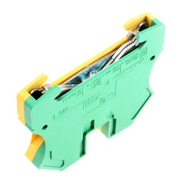 1 pcs - Weidmuller WPE Series Green/Yellow DIN Rail Terminal Block, 0.5 - 10mm², Single-Level, Screw Termination, ATEX