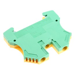 1 pcs - Weidmuller WPE Series Green/Yellow DIN Rail Terminal Block, 0.5 - 10mm², Single-Level, Screw Termination, ATEX