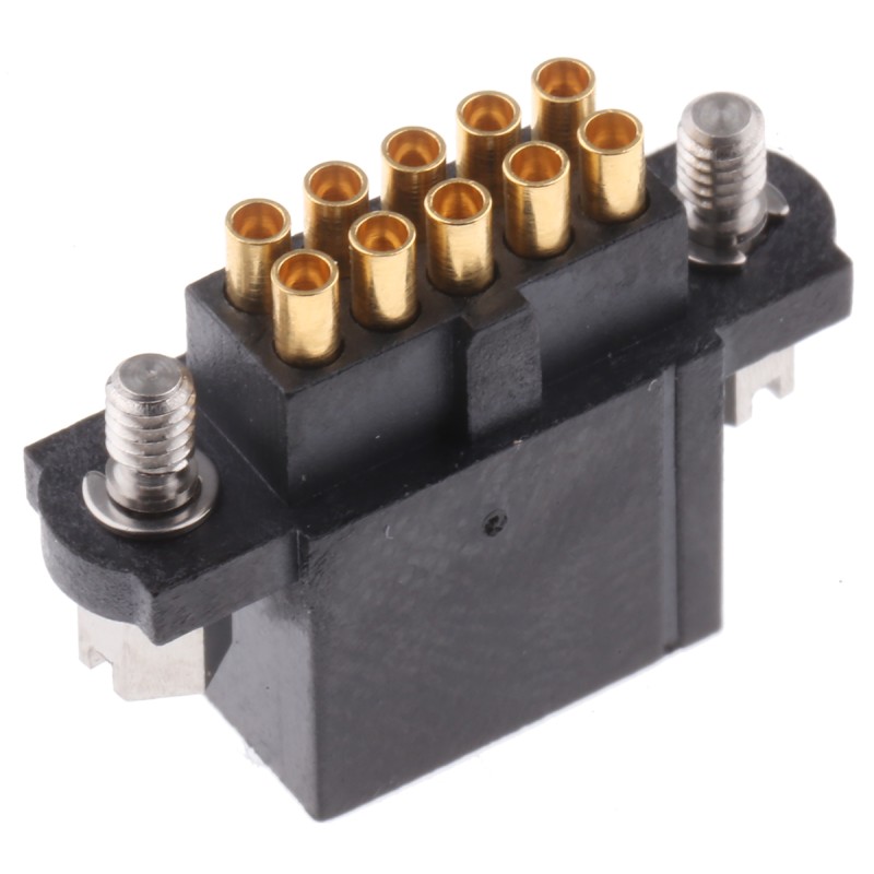 20 pcs - HARWIN Datamate J-Tek Series Straight Panel Mount PCB Socket, 10-Contact, 2-Row, 2mm Pitch, Crimp Termination