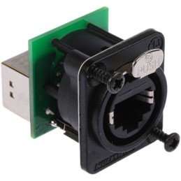1 pcs - Neutrik EtherCon Series 2-Port RJ45 Female Adapter, Cat5e, Unshielded