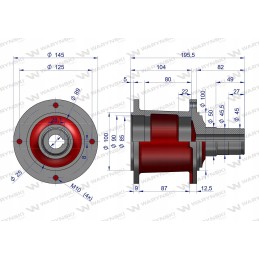 Working disc hub for rotary mower 50360