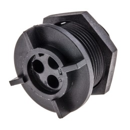 1 pcs - Bulgin Circular Connector, 3 Contacts, Rear Mount, Miniature Connector, Socket, Female, IP68, Buccaneer 400 Series
