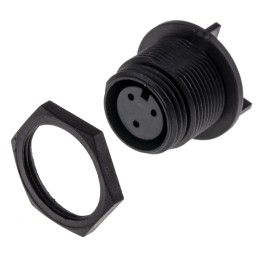 1 pcs - Bulgin Circular Connector, 3 Contacts, Rear Mount, Miniature Connector, Socket, Female, IP68, Buccaneer 400 Series