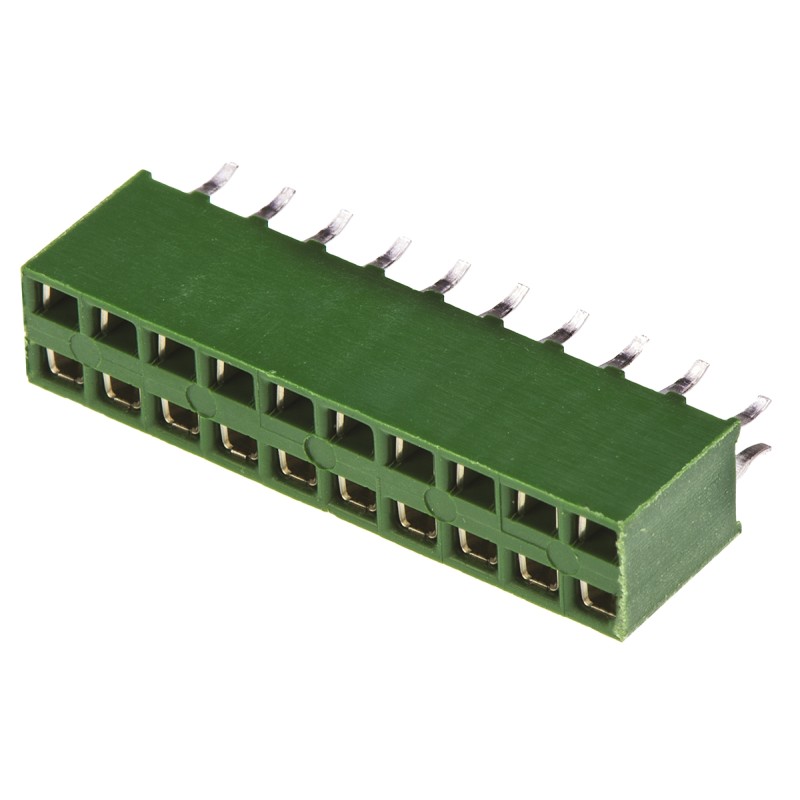10 pcs - TE Connectivity AMPMODU HV100 Series Straight Through Hole Mount PCB Socket, 20-Contact, 2-Row, 2.54mm Pitch, Solder