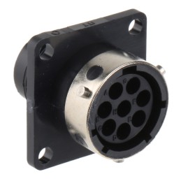 1 pcs - ITT Cannon Circular Connector, 8 Contacts, Panel Mount, Socket, Female, IP65, Trident Ringlock Series