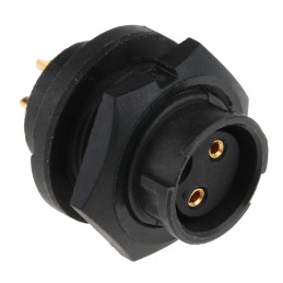 1 pcs - Switchcraft Circular Connector, 2 Contacts, Panel Mount, Plug, Female, IP68, IP69K, EN3 Series