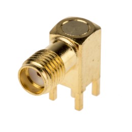 1 pcs - RS PRO, jack PCB Mount SMA Connector, 50Ω, Solder Termination, Right Angle Body